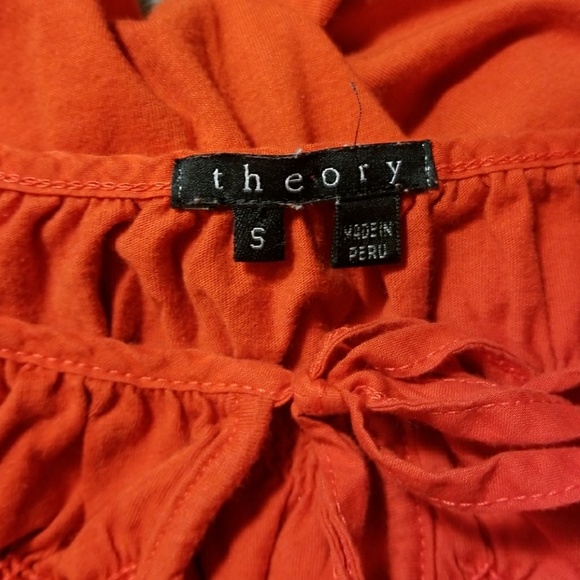 Theory Vibrant Orange Blouse - Picture 4 of 5